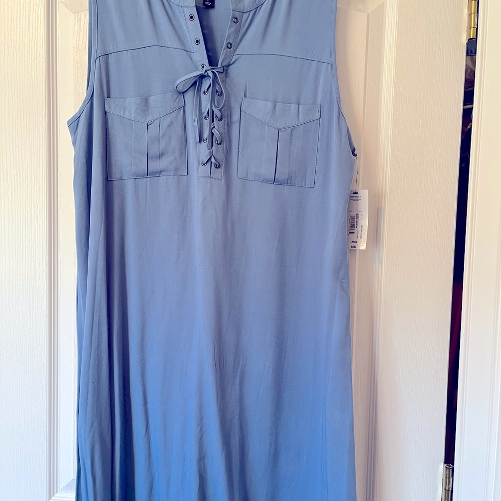 Ladies Blue a.n.a sleeveless dress. Perfect for the dog days of summer.